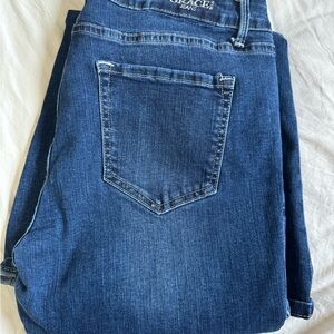 Grace in LA Dark Blue Flare Jeans